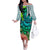 Polynesian Hawaii Family Matching Off Shoulder Long Sleeve Dress and Hawaiian Shirt Kanaka with Crab Tribal tattoo TS04 Mom's Dress Multicolor - Polynesian Pride