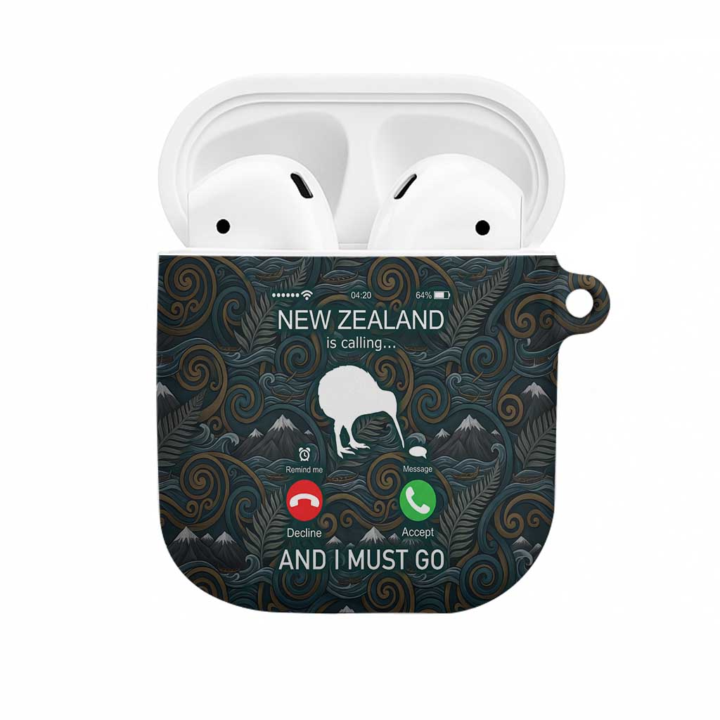 New Zealand is Calling and I Must Go AirPods Case Kiwi Bird Silhouette