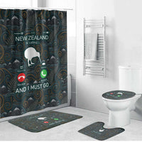 New Zealand is Calling and I Must Go Bathroom Set Kiwi Bird Silhouette