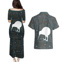 New Zealand is Calling and I Must Go Couples Matching Puletasi and Hawaiian Shirt Kiwi Bird Silhouette TS04 - Polynesian Pride