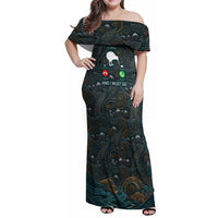 New Zealand is Calling and I Must Go Family Matching Off Shoulder Maxi Dress and Hawaiian Shirt Kiwi Bird Silhouette TS04 Mom's Dress Multicolor - Polynesian Pride