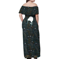 New Zealand is Calling and I Must Go Family Matching Off Shoulder Maxi Dress and Hawaiian Shirt Kiwi Bird Silhouette TS04 - Polynesian Pride