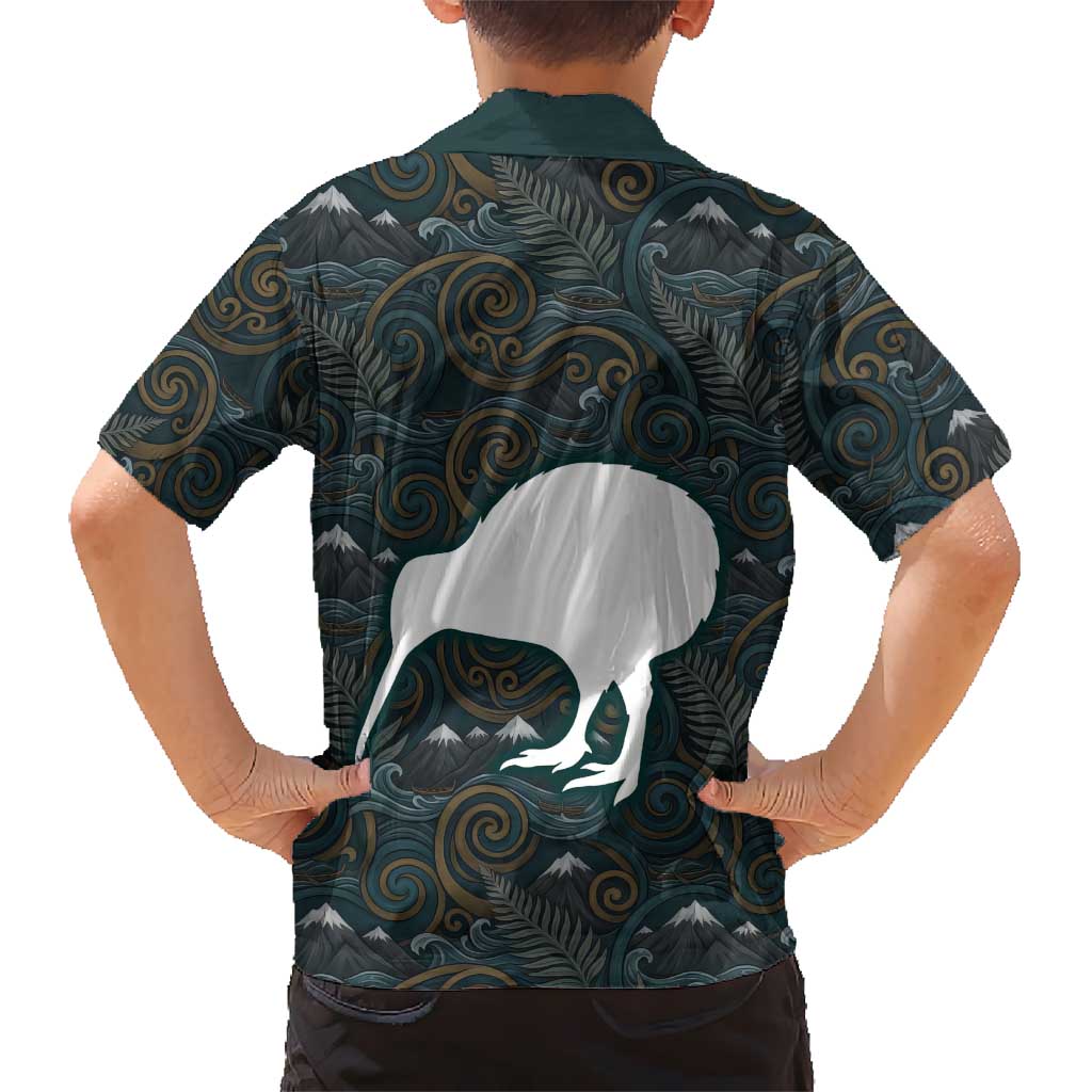 New Zealand is Calling and I Must Go Family Matching Off Shoulder Short Dress and Hawaiian Shirt Kiwi Bird Silhouette TS04 - Polynesian Pride