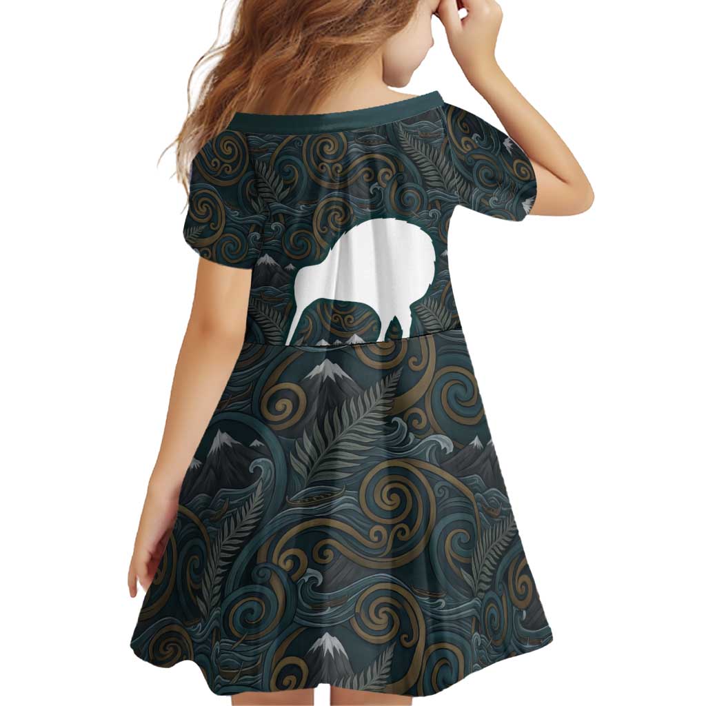 New Zealand is Calling and I Must Go Family Matching Off Shoulder Short Dress and Hawaiian Shirt Kiwi Bird Silhouette TS04 - Polynesian Pride