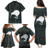 New Zealand is Calling and I Must Go Family Matching Puletasi and Hawaiian Shirt Kiwi Bird Silhouette TS04 - Polynesian Pride
