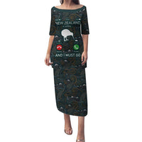 New Zealand is Calling and I Must Go Family Matching Puletasi and Hawaiian Shirt Kiwi Bird Silhouette TS04 Mom's Dress Multicolor - Polynesian Pride