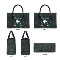 New Zealand is Calling and I Must Go Leather Bag Kiwi Bird Silhouette