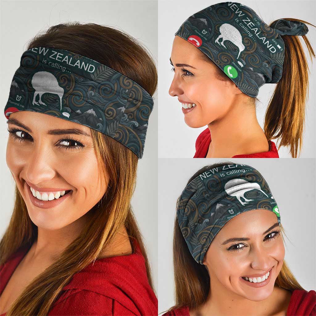 New Zealand is Calling and I Must Go Neck Gaiter Kiwi Bird Silhouette