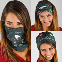 New Zealand is Calling and I Must Go Neck Gaiter Kiwi Bird Silhouette