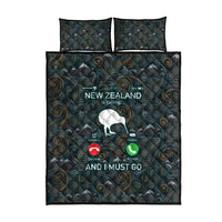 New Zealand is Calling and I Must Go Quilt Bed Set Kiwi Bird Silhouette