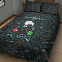New Zealand is Calling and I Must Go Quilt Bed Set Kiwi Bird Silhouette