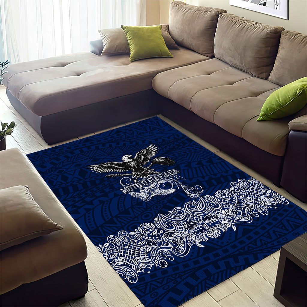 American Samoa Eagle Area Rug Sea Turtle Traditional Polynesian Tribal Tattoo