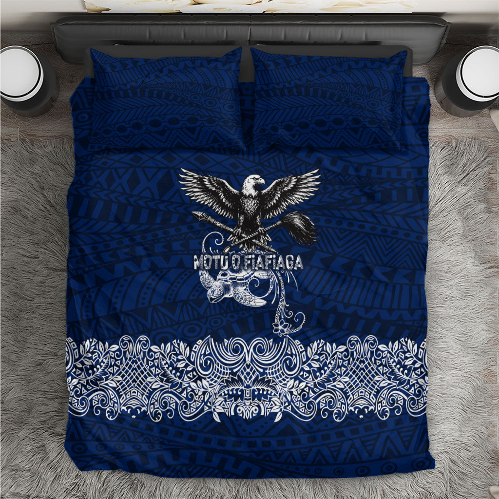 American Samoa Eagle Bedding Set Sea Turtle Traditional Polynesian Tribal Tattoo
