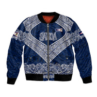 American Samoa Eagle Bomber Jacket Sea Turtle Traditional Polynesian Tribal Tattoo