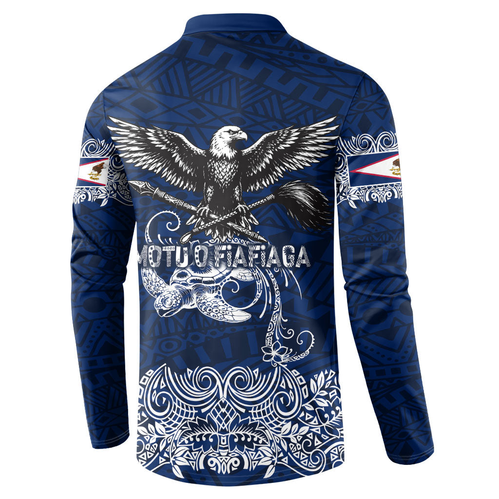 American Samoa Eagle Button Sweatshirt Sea Turtle Traditional Polynesian Tribal Tattoo