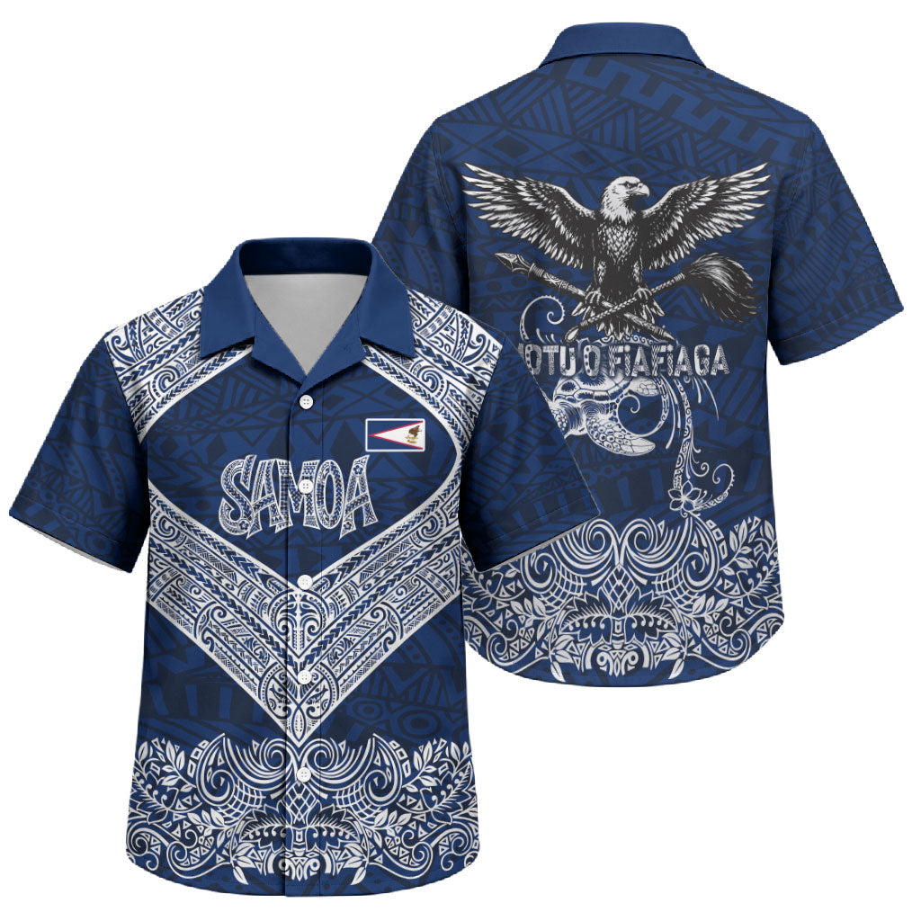 American Samoa Eagle Family Matching Short Sleeve Bodycon Dress and Hawaiian Shirt Sea Turtle Traditional Polynesian Tribal Tattoo