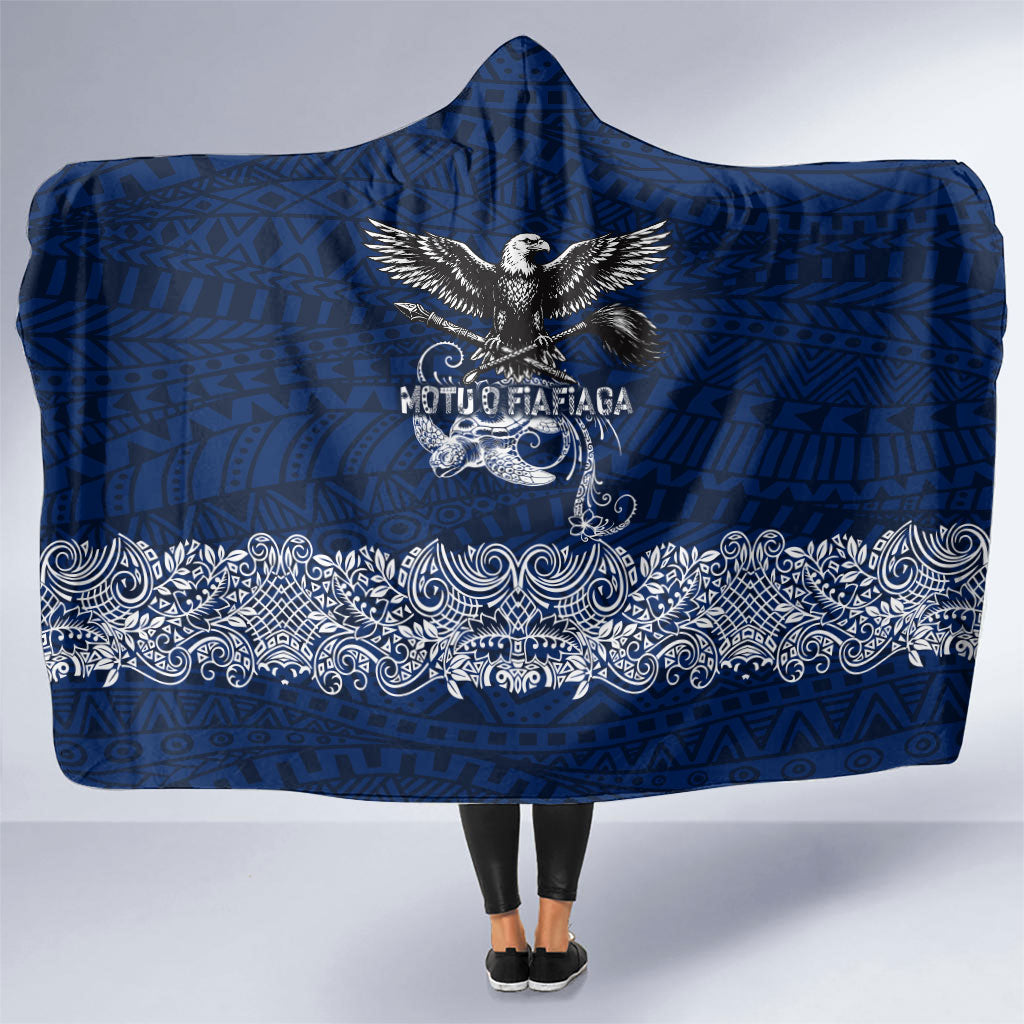 American Samoa Eagle Hooded Blanket Sea Turtle Traditional Polynesian Tribal Tattoo