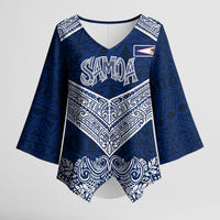 American Samoa Eagle Kimono Sleeve Blouse Sea Turtle Traditional Polynesian Tribal Tattoo