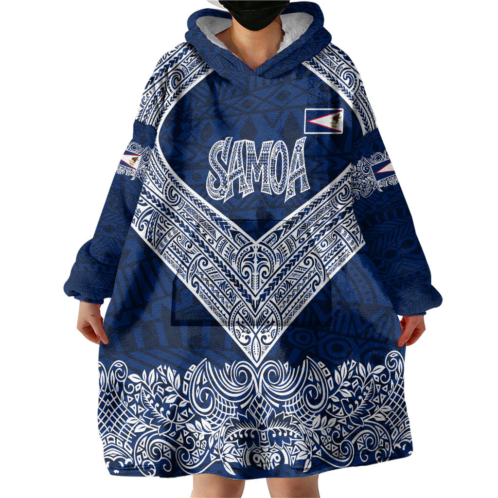 American Samoa Eagle Wearable Blanket Hoodie Sea Turtle Traditional Polynesian Tribal Tattoo