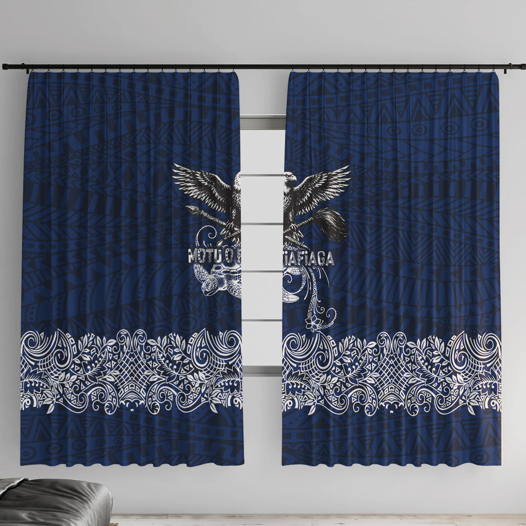 American Samoa Eagle Window Curtain Sea Turtle Traditional Polynesian Tribal Tattoo