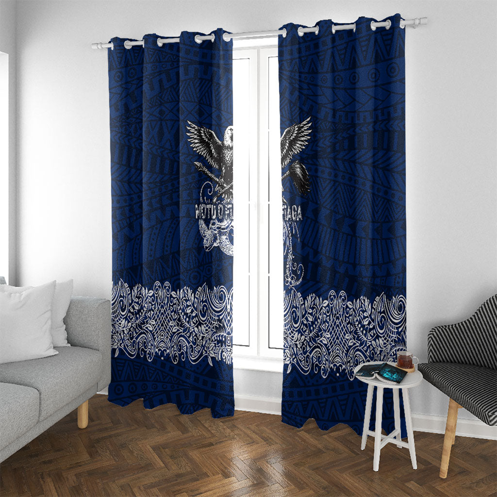 American Samoa Eagle Window Curtain Sea Turtle Traditional Polynesian Tribal Tattoo