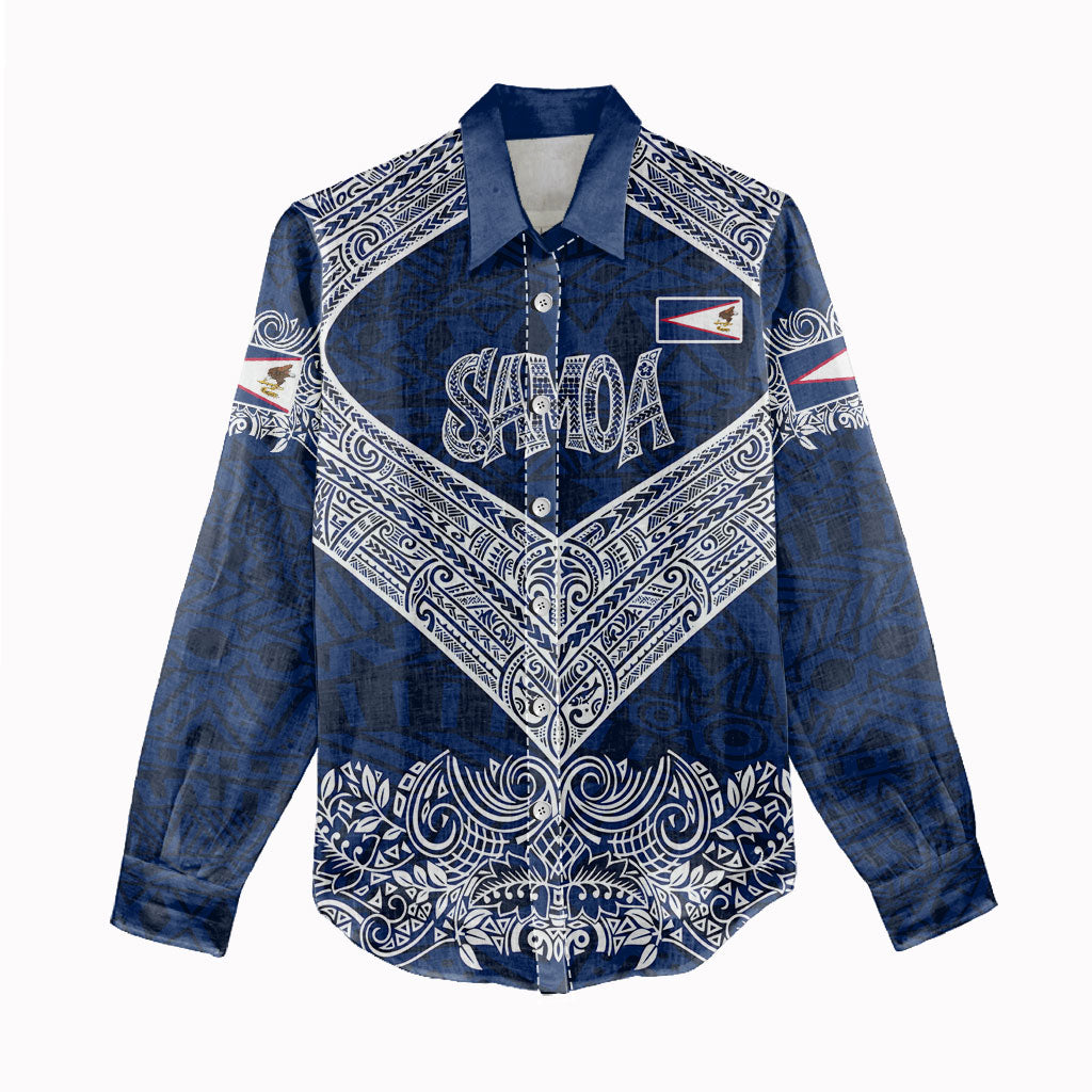 American Samoa Eagle Women Casual Shirt Sea Turtle Traditional Polynesian Tribal Tattoo
