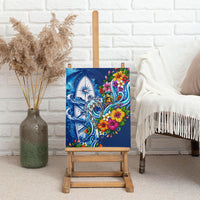 American Samoa Pago Pago Canvas Wall Art Sea Turtle And Fruit Bat - Tropical Hibiscus Flowers Polynesian