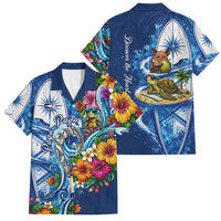 American Samoa Pago Pago Family Matching Puletasi and Hawaiian Shirt Sea Turtle And Fruit Bat - Tropical Hibiscus Flowers Polynesian