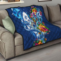 American Samoa Pago Pago Quilt Sea Turtle And Fruit Bat - Tropical Hibiscus Flowers Polynesian
