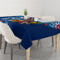 American Samoa Pago Pago Tablecloth Sea Turtle And Fruit Bat - Tropical Hibiscus Flowers Polynesian