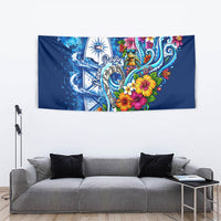American Samoa Pago Pago Tapestry Sea Turtle And Fruit Bat - Tropical Hibiscus Flowers Polynesian