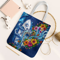 American Samoa Pago Pago Tote Bag Sea Turtle And Fruit Bat - Tropical Hibiscus Flowers Polynesian