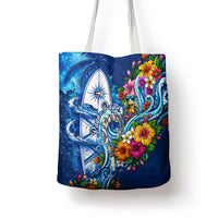 American Samoa Pago Pago Tote Bag Sea Turtle And Fruit Bat - Tropical Hibiscus Flowers Polynesian