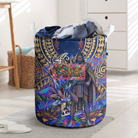 American Samoa Warrior Laundry Basket Polynesian Fruit Bat Talofa Urban Graffiti Street Art