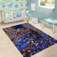 American Samoa Warrior Area Rug Polynesian Fruit Bat Talofa Urban Graffiti Street Art