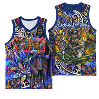 American Samoa Warrior Basketball Jersey Polynesian Fruit Bat Talofa Urban Graffiti Street Art