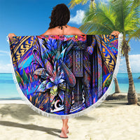American Samoa Warrior Beach Blanket Polynesian Fruit Bat Talofa Urban Graffiti Street Art