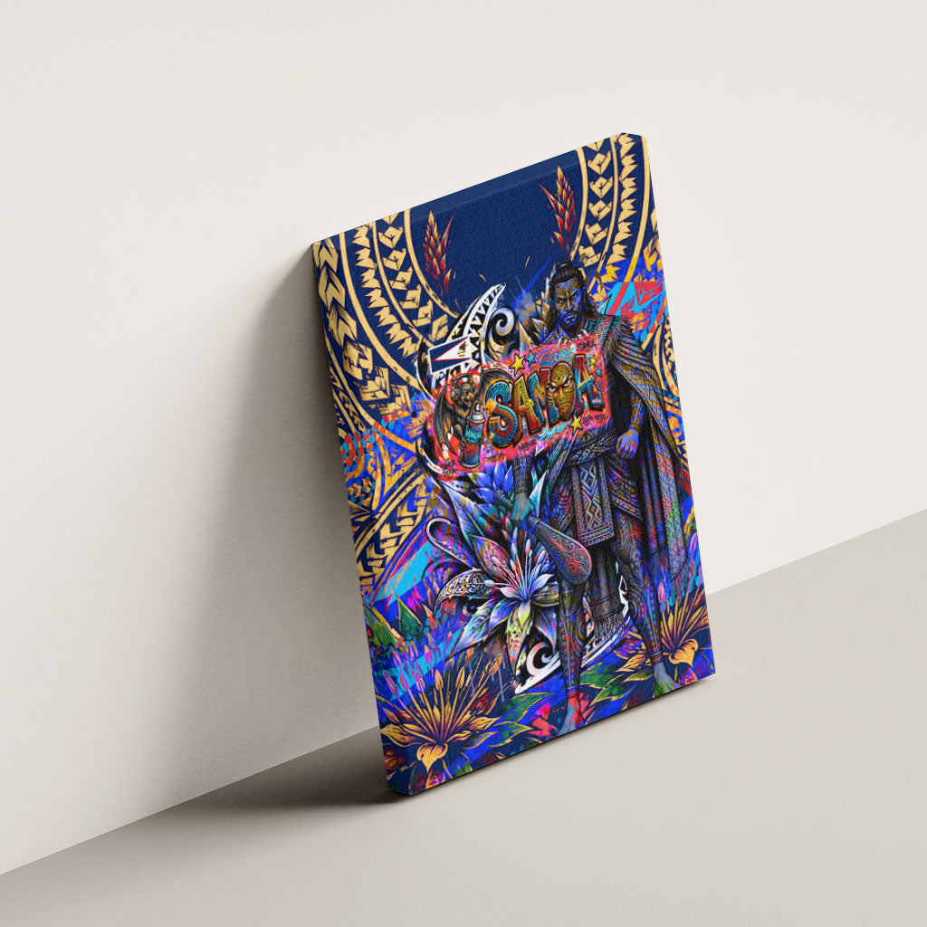 American Samoa Warrior Canvas Wall Art Polynesian Fruit Bat Talofa Urban Graffiti Street Art