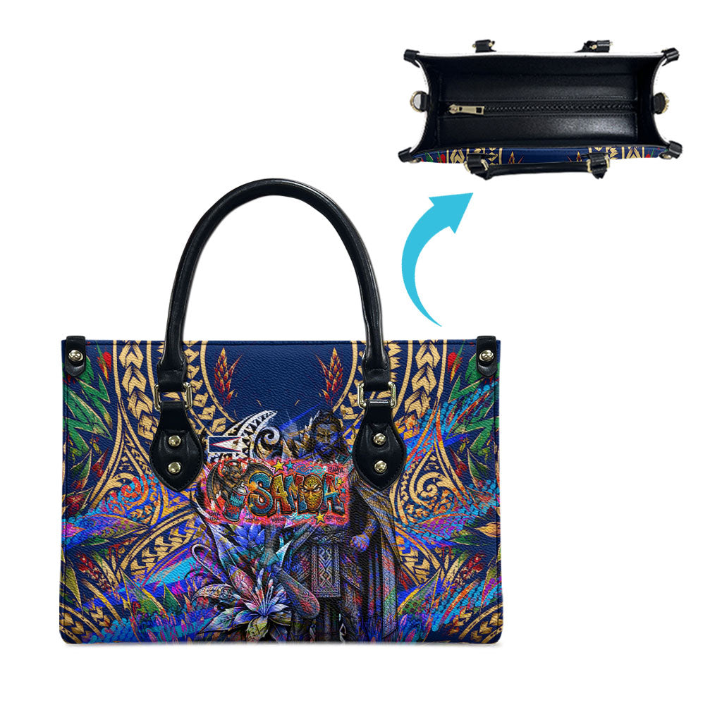 American Samoa Warrior Leather Bag Polynesian Fruit Bat Talofa Urban Graffiti Street Art