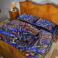 American Samoa Warrior Quilt Bed Set Polynesian Fruit Bat Talofa Urban Graffiti Street Art