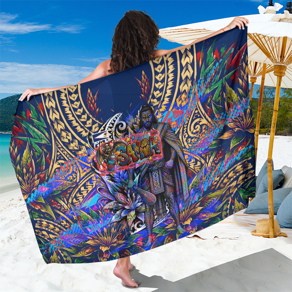 American Samoa Warrior Sarong Polynesian Fruit Bat Talofa Urban Graffiti Street Art