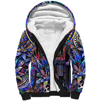 American Samoa Warrior Sherpa Hoodie Polynesian Fruit Bat Talofa Urban Graffiti Street Art