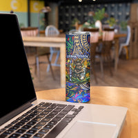 American Samoa Warrior Skinny Tumbler Polynesian Fruit Bat Talofa Urban Graffiti Street Art