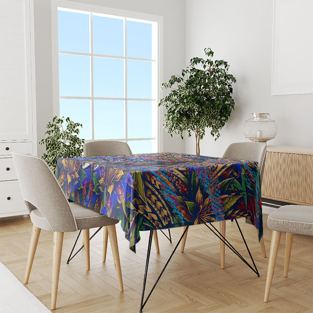 American Samoa Warrior Tablecloth Polynesian Fruit Bat Talofa Urban Graffiti Street Art