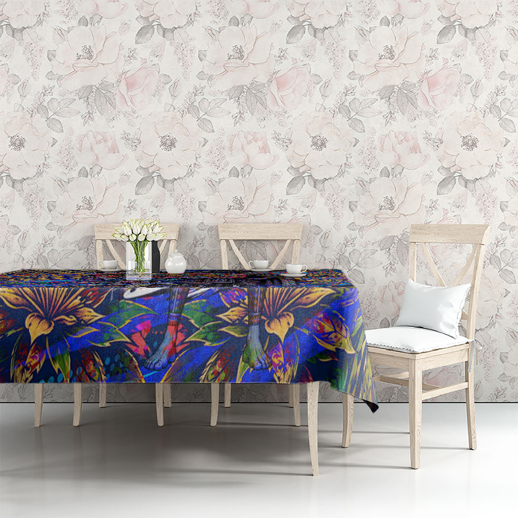 American Samoa Warrior Tablecloth Polynesian Fruit Bat Talofa Urban Graffiti Street Art