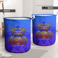 Personalized Polynesian 60th Birthday Laundry Basket Polynesian Tribal Art Vintage Ocean Pattern