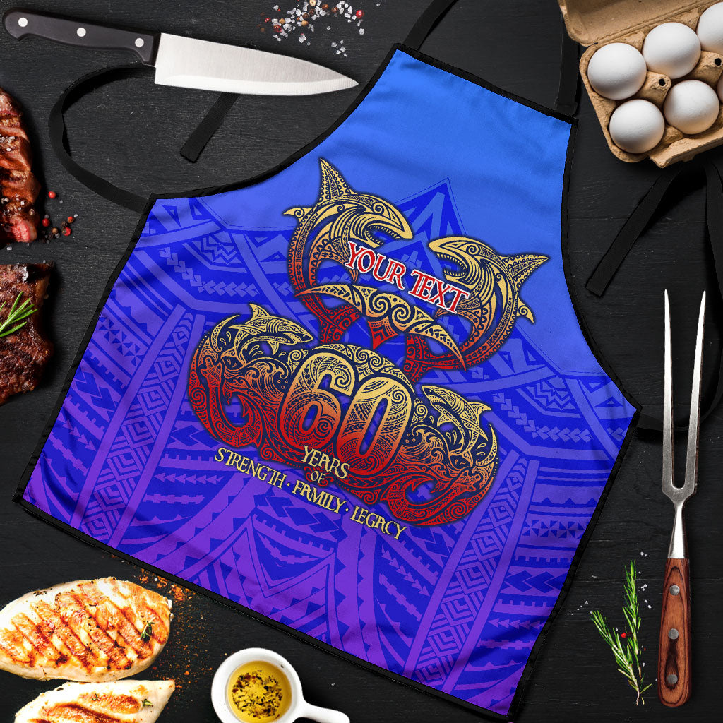 Personalized Polynesian 60th Birthday Apron Polynesian Tribal Art Vintage Ocean Pattern