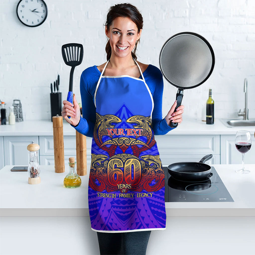 Personalized Polynesian 60th Birthday Apron Polynesian Tribal Art Vintage Ocean Pattern