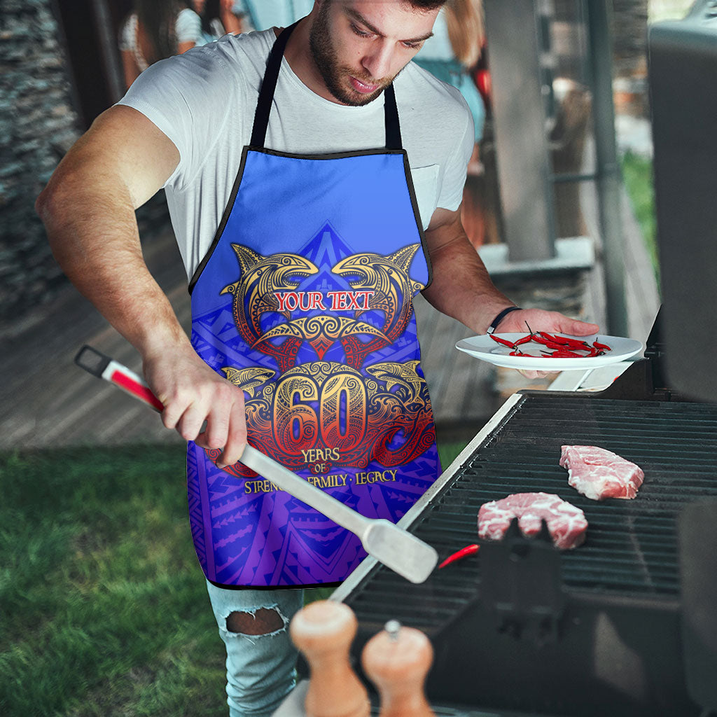 Personalized Polynesian 60th Birthday Apron Polynesian Tribal Art Vintage Ocean Pattern