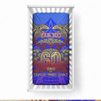Personalized Polynesian 60th Birthday Baby Bed Cover Polynesian Tribal Art Vintage Ocean Pattern TS04 28 × 52 in Blue Yellow - Polynesian Pride